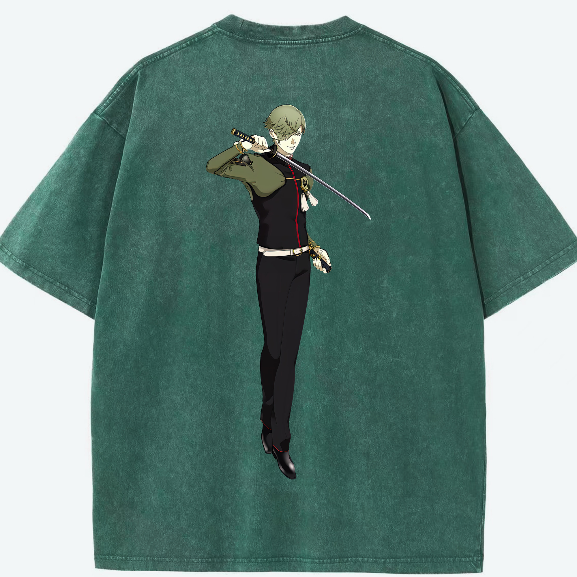 （画像用） 刀剣乱舞 Touken Ranbu 綿100% ヴィンテージ風 半袖Tシャツ（背面プリント）